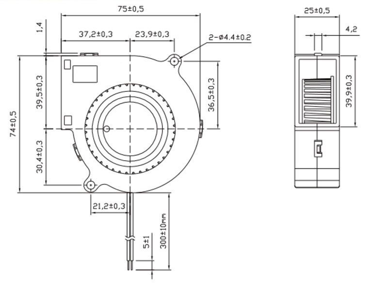 MFB7525 Dimensions